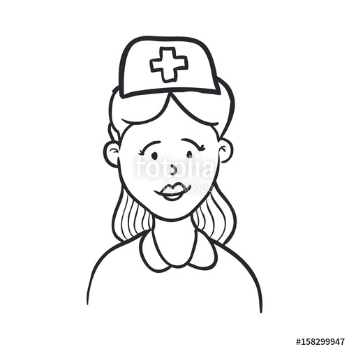 500x500 nurse draw cartoon icon vector illustration graphic design stock - Nurse Drawing