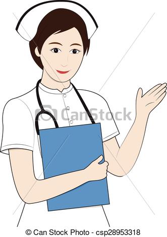331x470 nurse in white dress nurse hold on white background - Nurse Drawing
