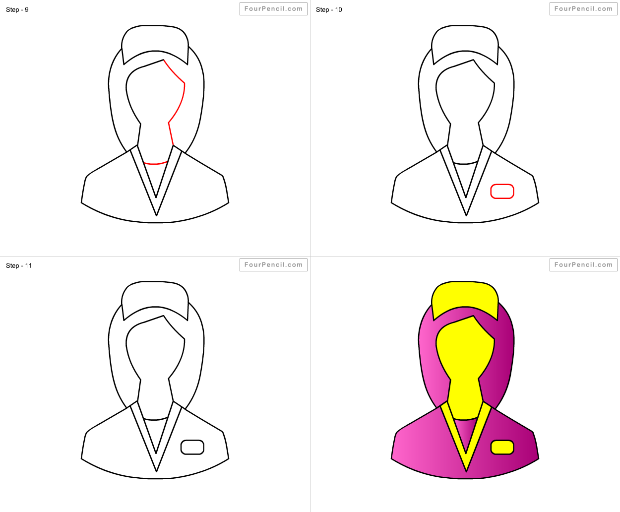 1250x1032 How To Draw Nurse For Kids Step - Nurse Drawing For Kids