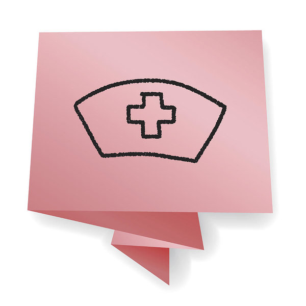 600x600 Nurse Hat Doodle Drawing Art Print - Nurse Hat Drawing