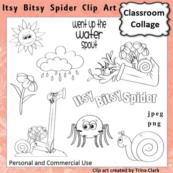 350x350 Itsy Bitsy Spider Clip Art - Nursery Drawing