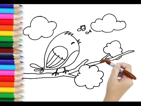 480x360 Art For Kids Learn How To Draw Bird Drawing And Coloring - Nursery Drawing