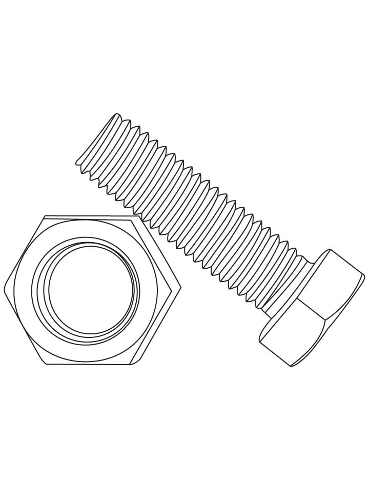 Nut And Bolt Drawing at PaintingValley.com | Explore collection of Nut