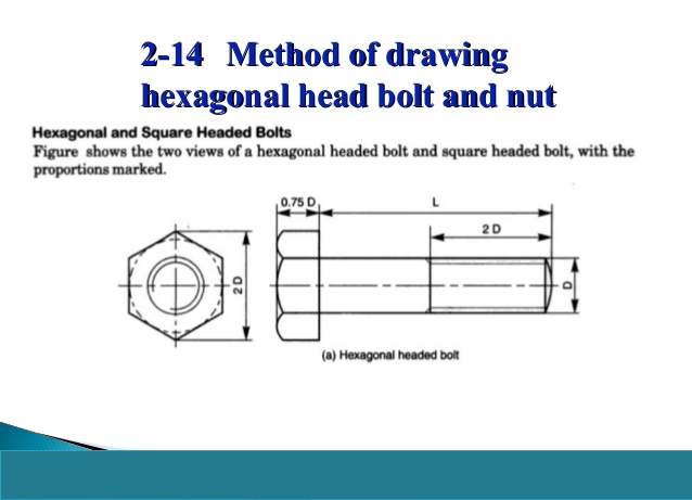 Mechanical Drawing Of Nuts And Bolts