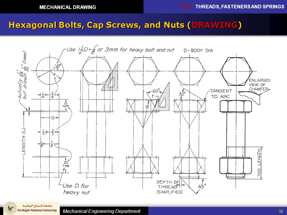 Nut And Bolt Drawing at PaintingValley.com | Explore collection of Nut