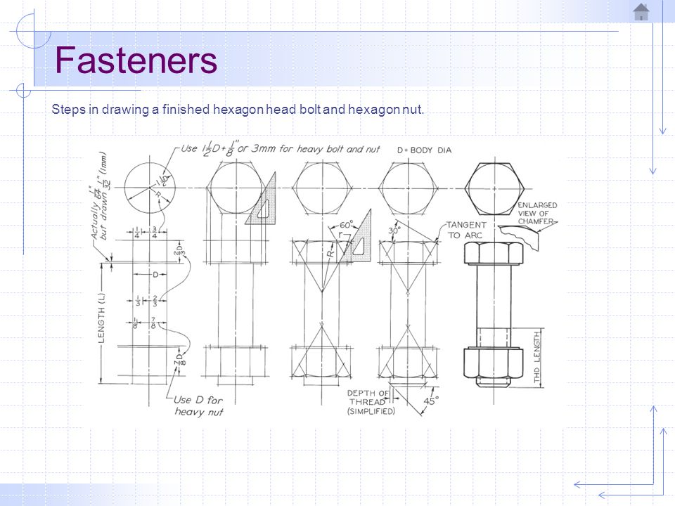960x720 threads and fasteners fasteners - Nut And Bolt Drawing