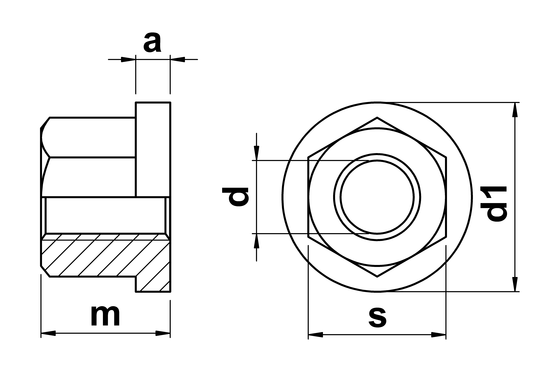 550x369 Hex Nut - Nut Drawing