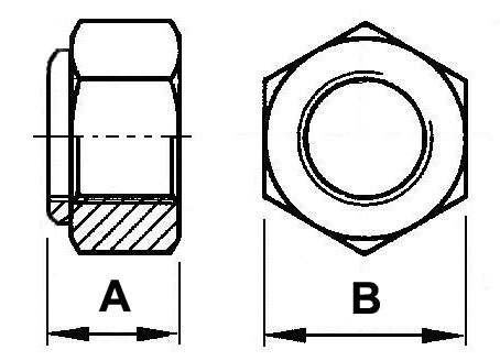 454x328 Nylock Nut - Nut Drawing