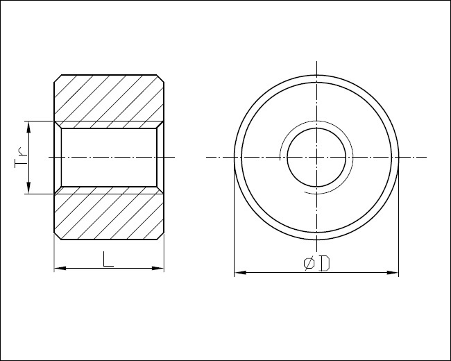 650x520 Trapezoidal Nuts - Nut Drawing