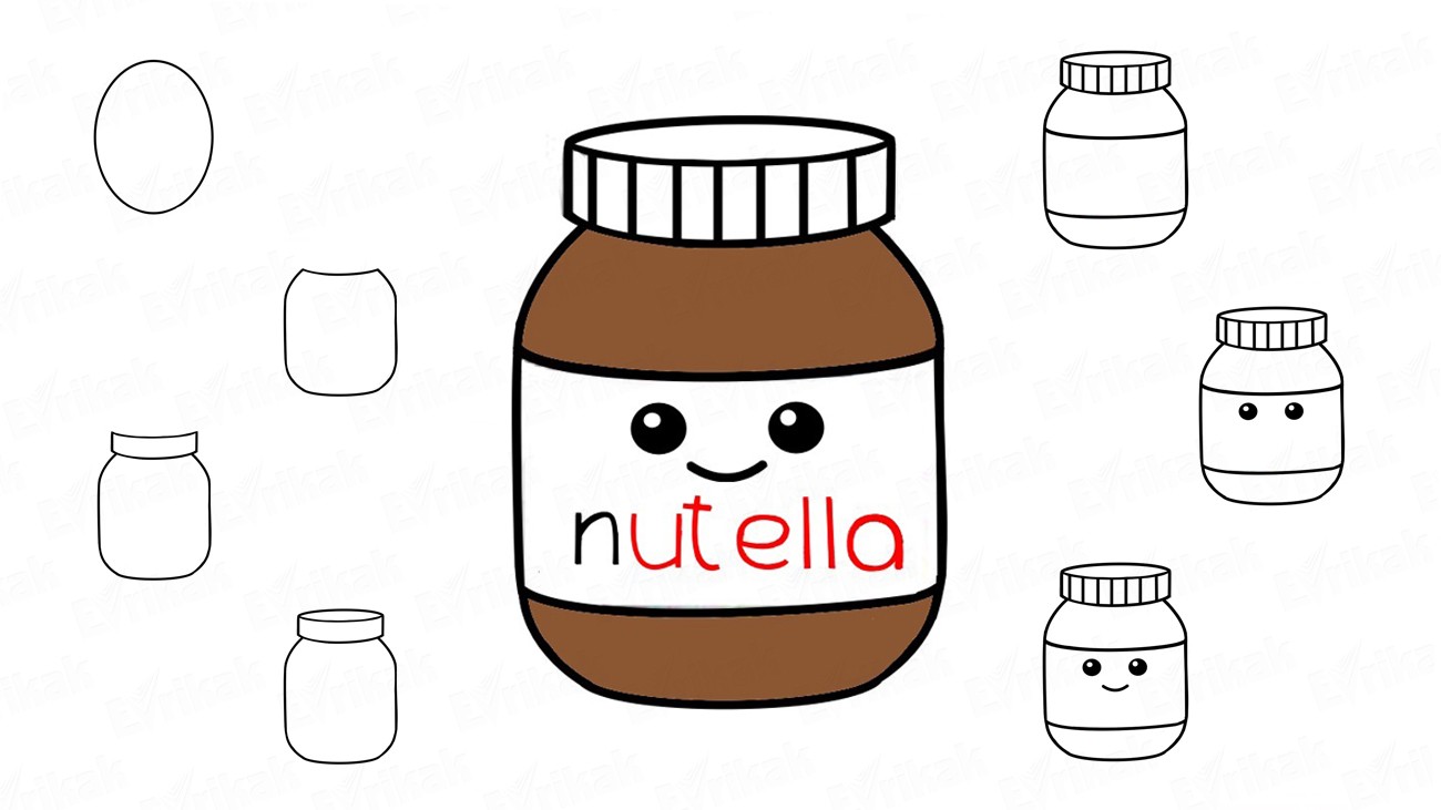 1300x731 How To Draw A Jar Of Nutella Step - Nutella Drawing