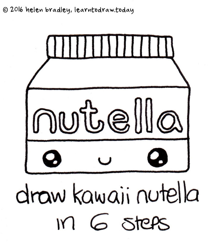 700x823 learn to draw a kawaii jar of nutella in steps learn to draw - Nutella Drawing
