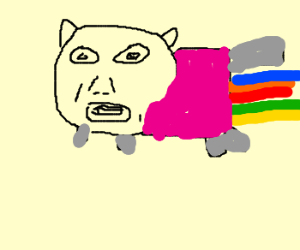 300x250 Herp Derp Nyan Cat Drawing - Nyan Cat Drawing
