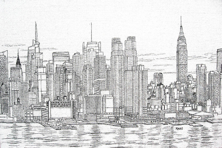 900x598 New York City - Nyc Skyline Drawing