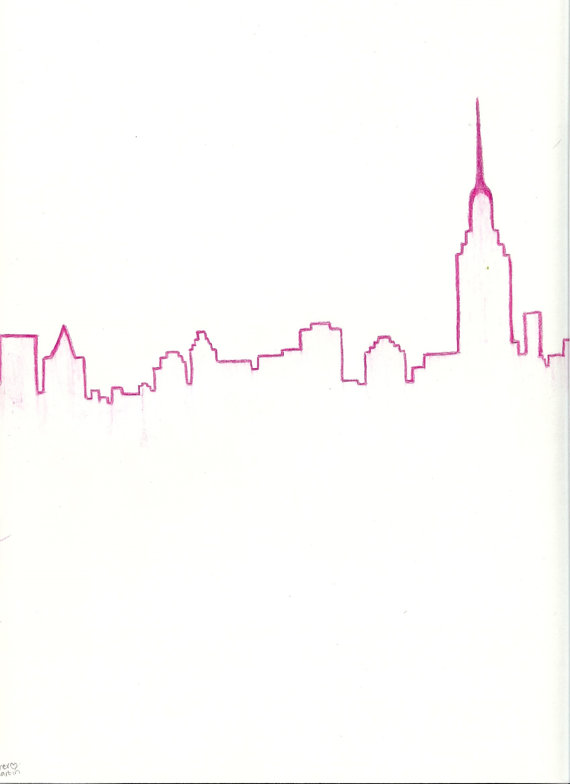 570x784 Skyline Drawing Image Group - Nyc Skyline Drawing