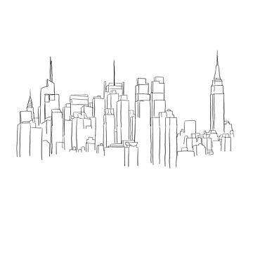 Nyc Skyline Line Drawing at PaintingValley.com | Explore collection of ...