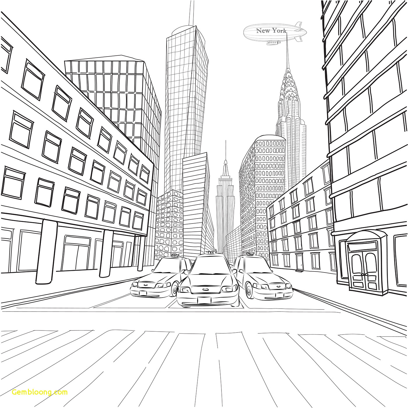 1400x1400 New York City Skyline Drawing Marvelous City Drawing - Nyc Skyline Line Drawing