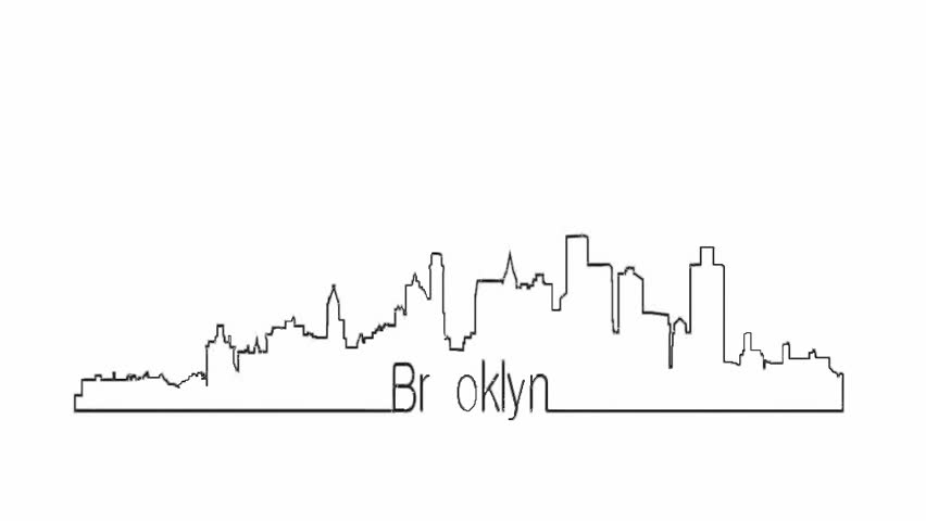 852x480 New York City Skyline Drawing Stock Video Footage - Nyc Skyline Line Drawing