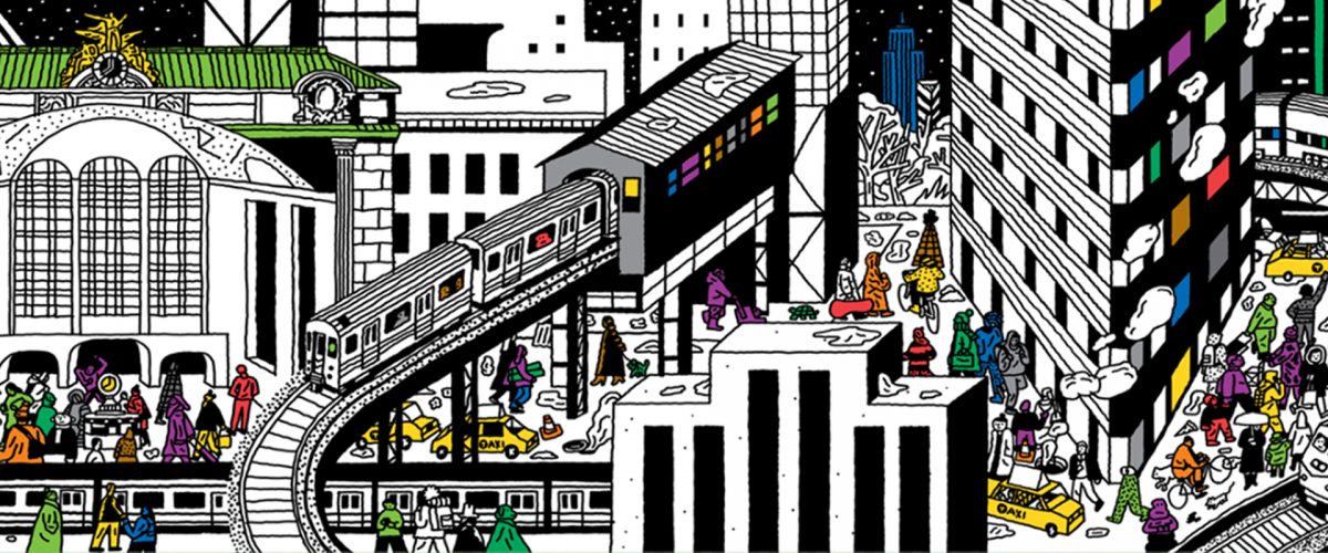 1200x500 subway sketch night - Nyc Subway Drawing