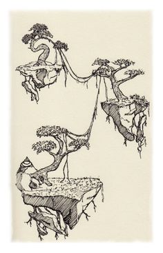 236x367 fantasy tree floating drawing the floating island - O Drawing