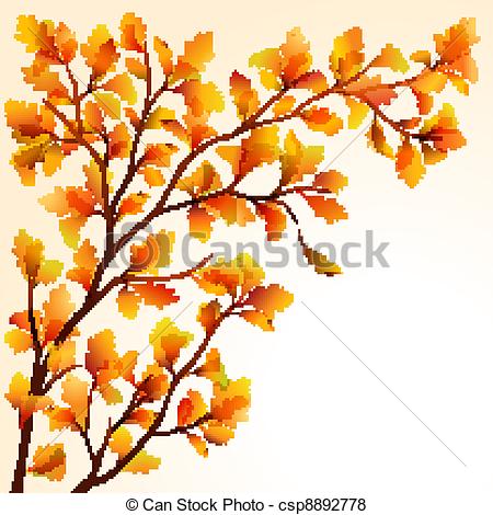 450x470 autumn oak branch autumn oak tree branche on bright background - Oak Tree Branch Drawing
