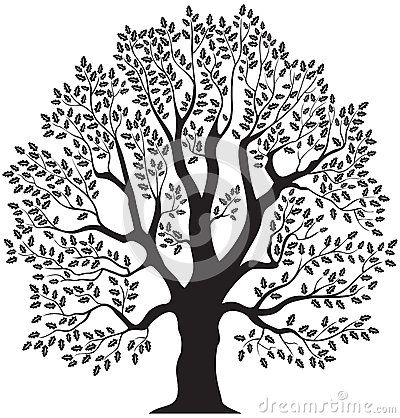 400x418 Free Clipart Line Drawing Tree - Oak Tree Line Drawing