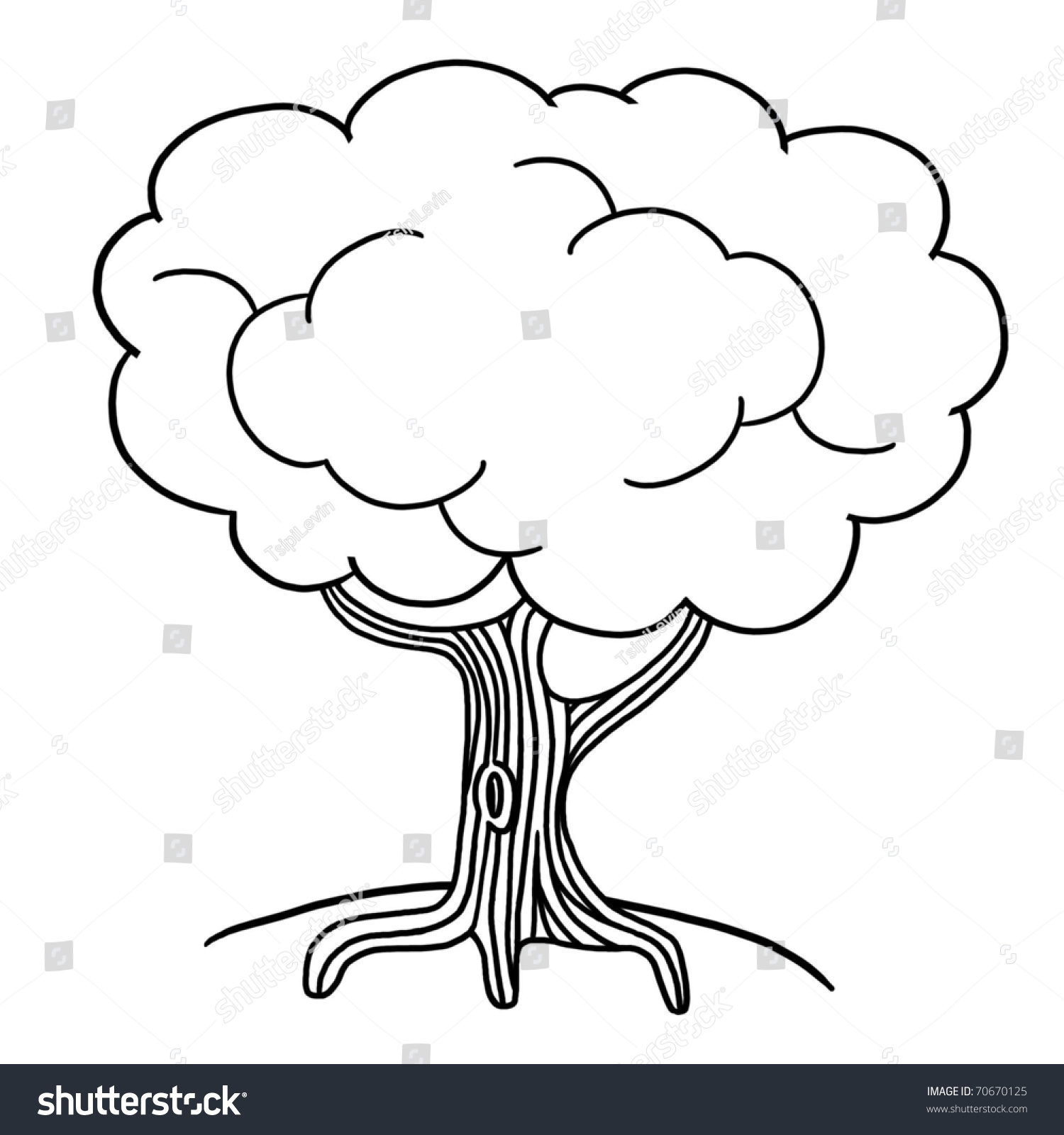 1500x1600 Full Outline Image Of Tree Illustration Drawing Stock - Oak Tree Outline Drawing