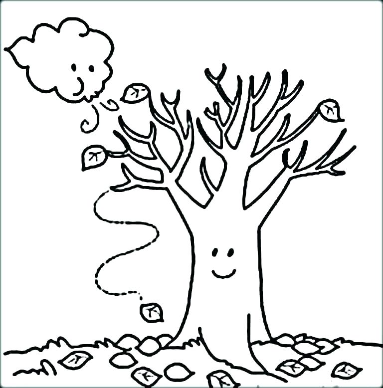 768x778 Oak Tree Coloring - Oak Tree Outline Drawing