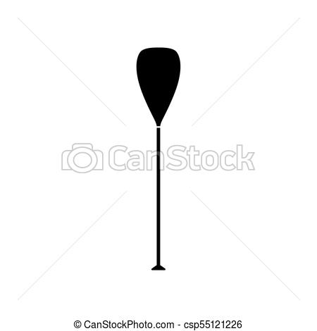 450x470 silhouette of boat oar vector illustration - Oar Drawing