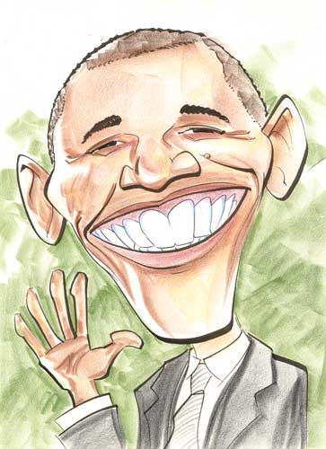 363x500 caricature - Obama Caricature Drawing