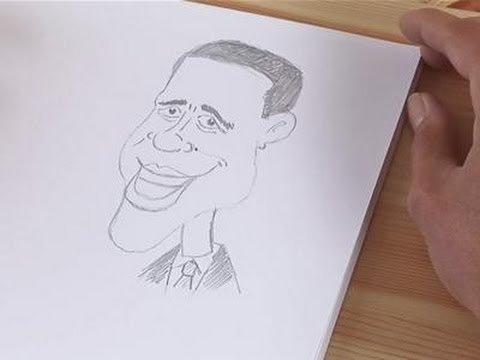 480x360 how to sketch a barack obama caricature - Obama Caricature Drawing