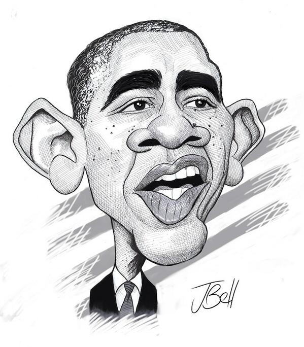 Obama Caricature Drawing at PaintingValley.com | Explore collection of ...