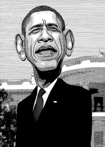 357x500 barack obama - Obama Caricature Drawing