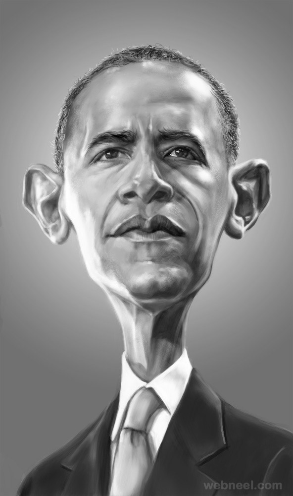 592x1000 barack obama caricature - Obama Caricature Drawing