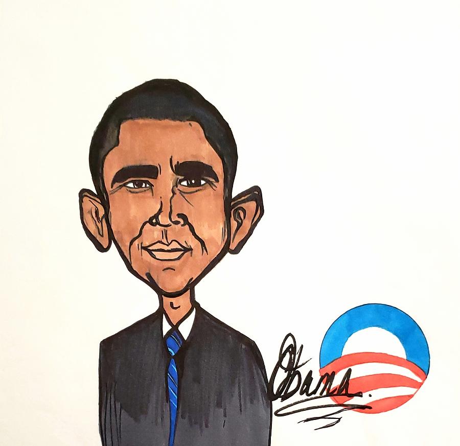 900x873 barack obama caricature drawing - Obama Caricature Drawing