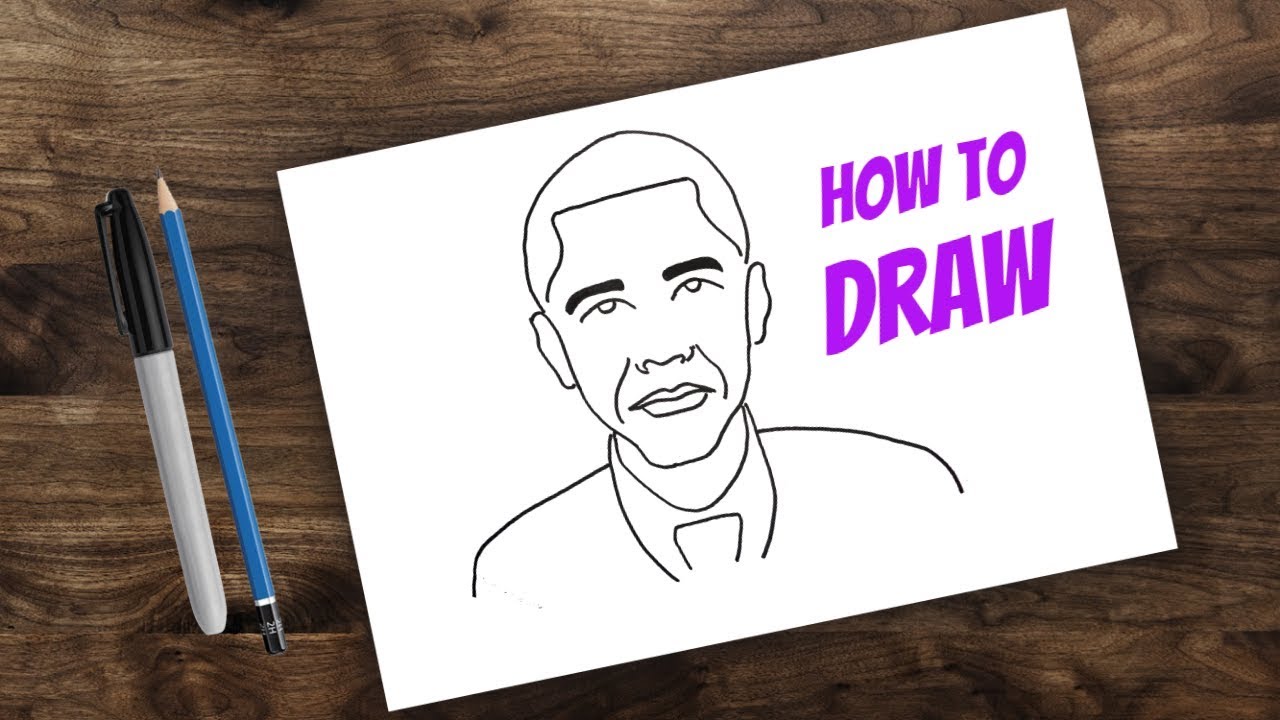 1280x720 how to draw barack obama for kids kids cartoon drawing - Obama Cartoon Drawing