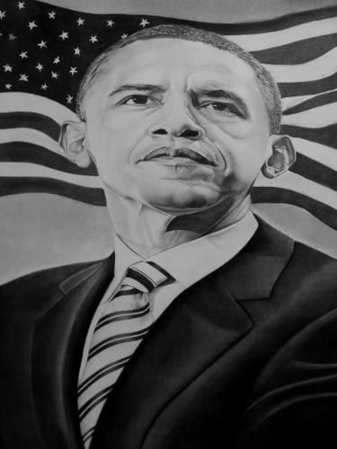 375x500 Barack Obama Drawing - Obama Drawing