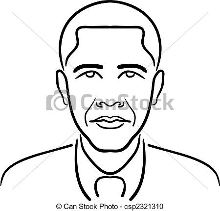 450x430 barack obama line drawing simple, clean line drawing of president - Obama Drawing