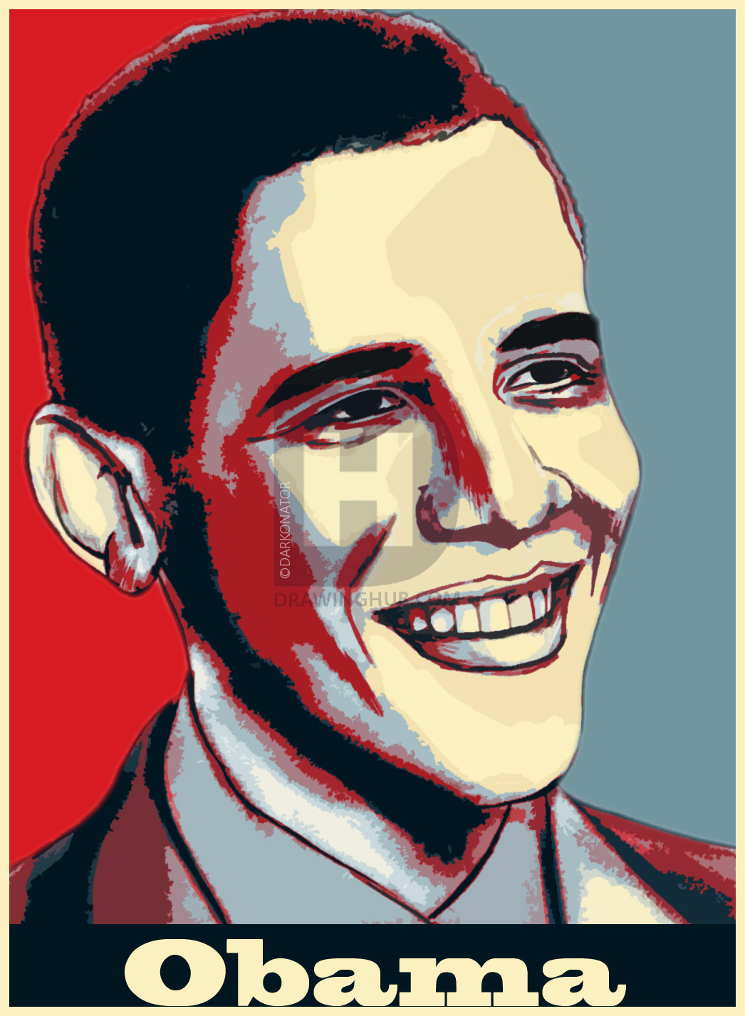 1046x1427 How To Draw Barack Obama, Step - Obama Drawing