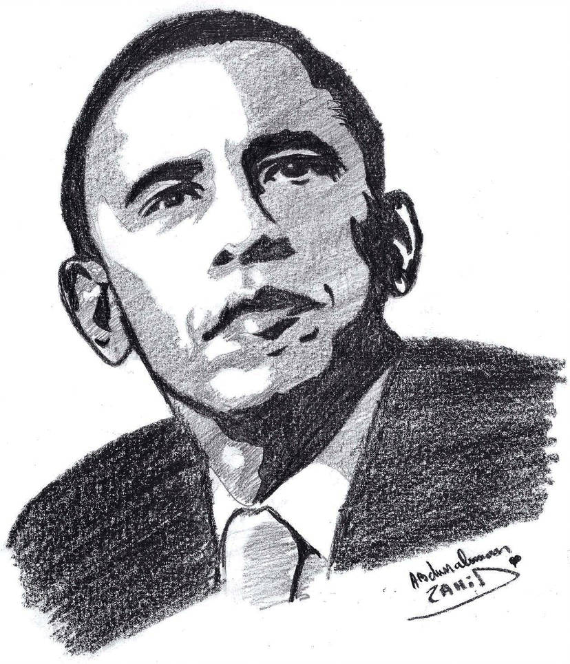 828x965 Obama Drawing - Obama Drawing