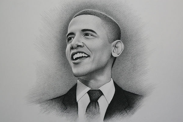 600x400 president obama drawing - Obama Drawing