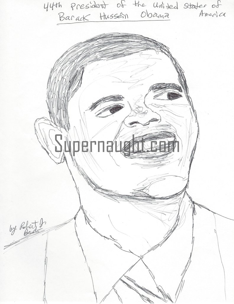 791x1024 robert bardo president barack obama drawing signed supernaught - Obama Drawing