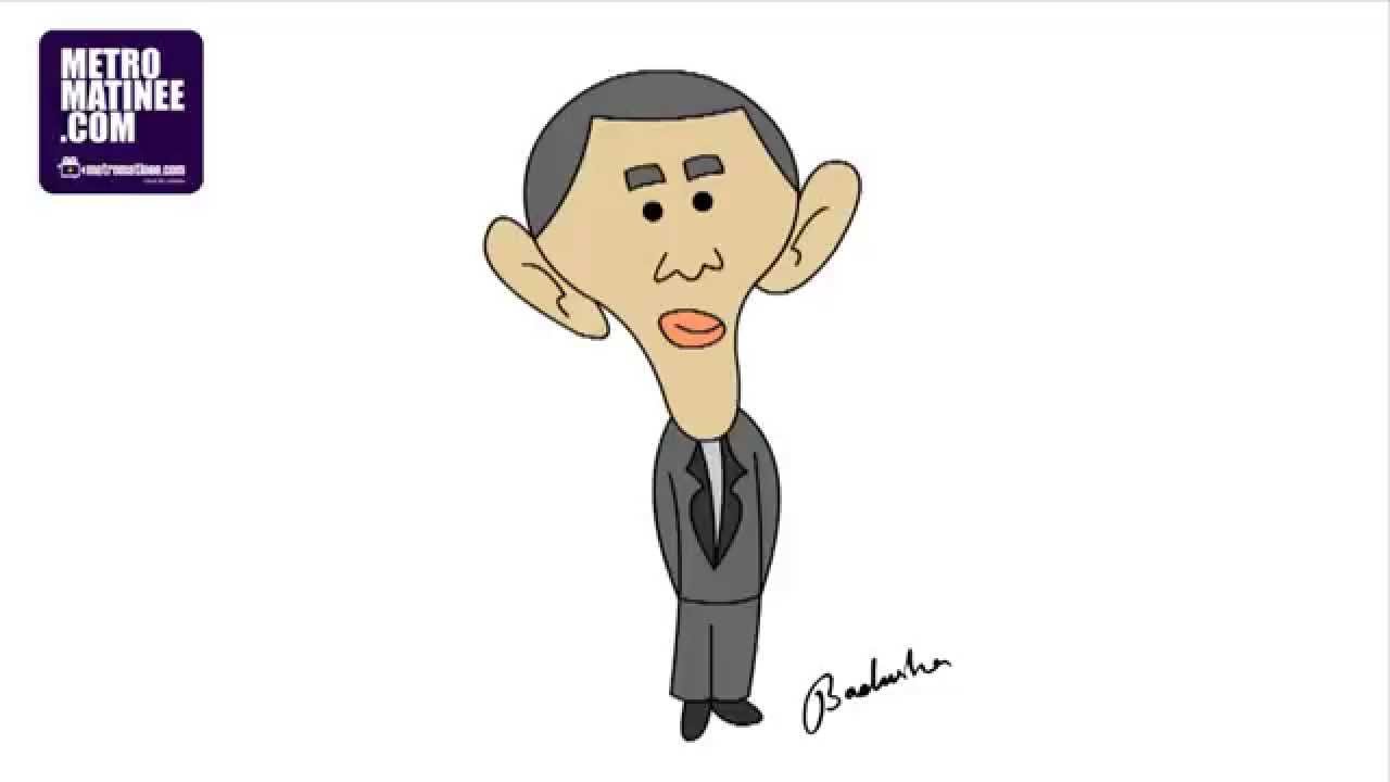 1280x720 Doodle Of Barack Obama - Obama Drawing Easy