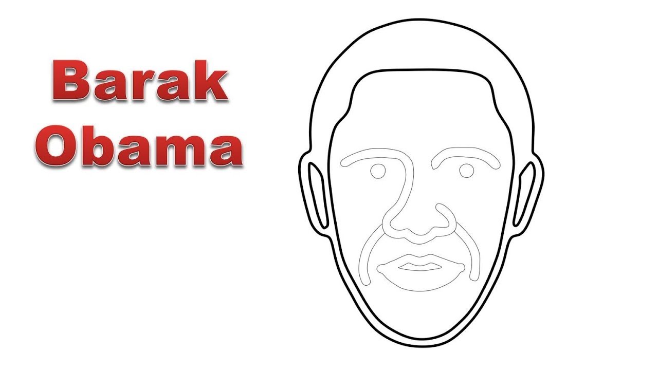1280x720 How To Draw Obama Face With Easy Step - Obama Drawing Easy