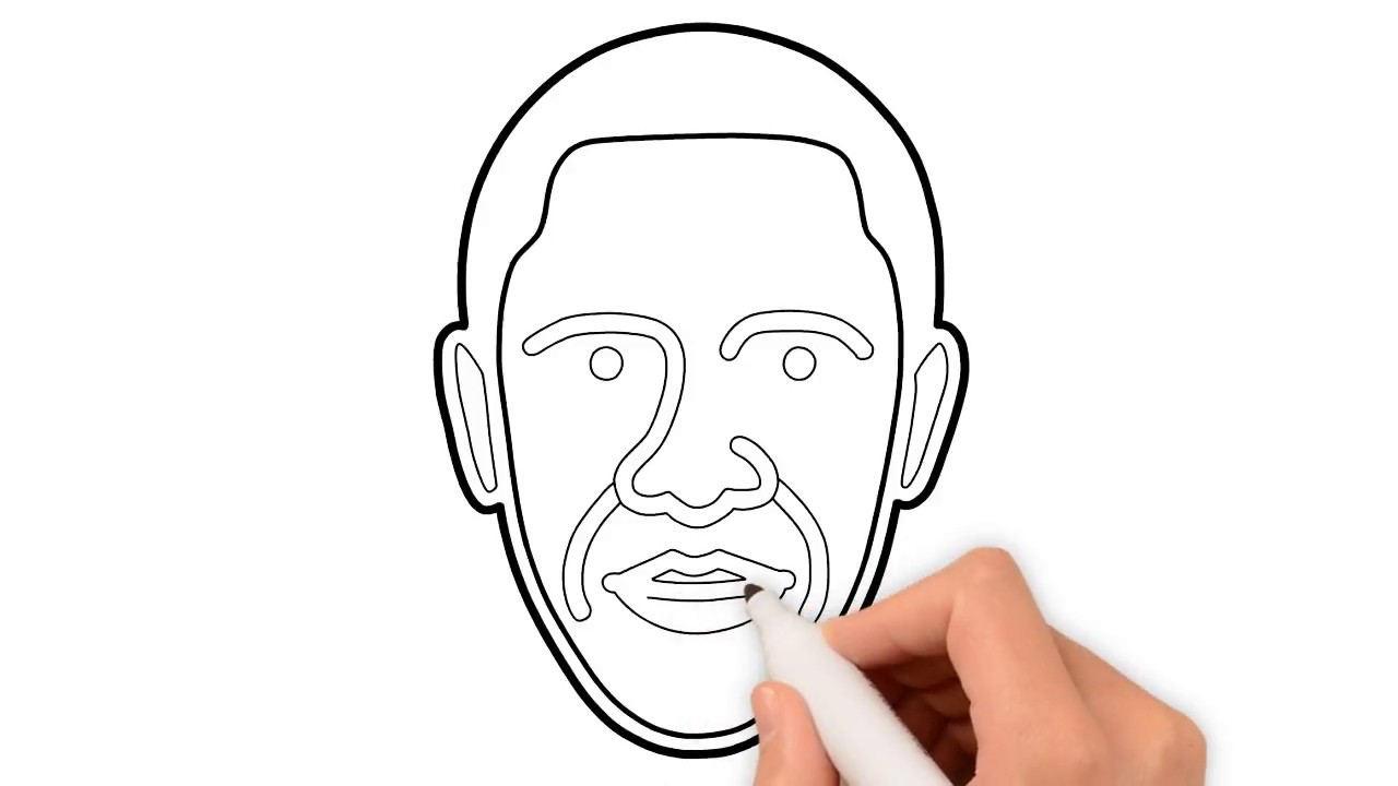 1280x720 how to draw mr barack obama face easily step - Obama Drawing Easy