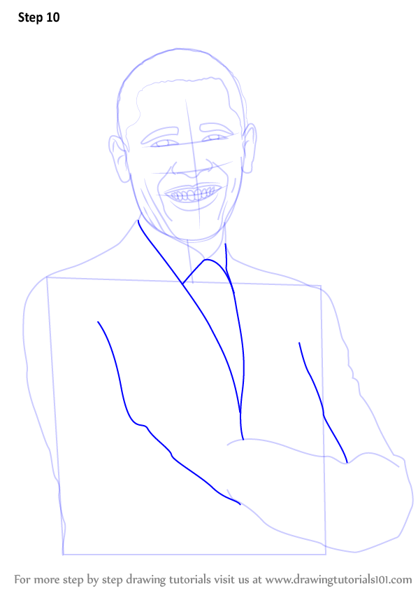 598x844 Learn How To Draw Barack Obama - Obama Drawing Easy