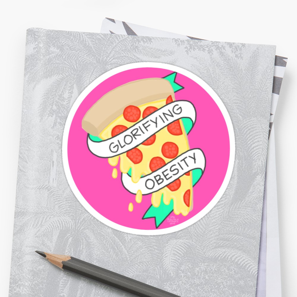 1000x1000 glorifying obesity sticker - Obesity Drawing