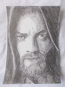 225x300 Art Graphite Pencil Sketch Drawing Ewan Mcgregor As Obi Wan - Obi Wan Kenobi Drawing