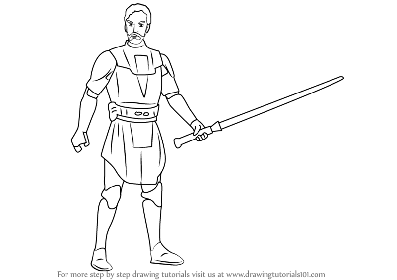 800x566 Learn How To Draw Obi Wan Kenobi From Star Wars Rebels - Obi Wan Kenobi Drawing