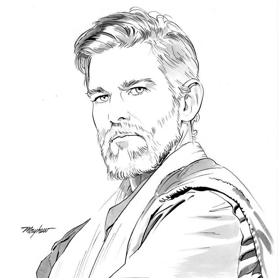 898x898 Mike Mayhew Obi Wan Kenobi Drawing - Obi Wan Kenobi Drawing