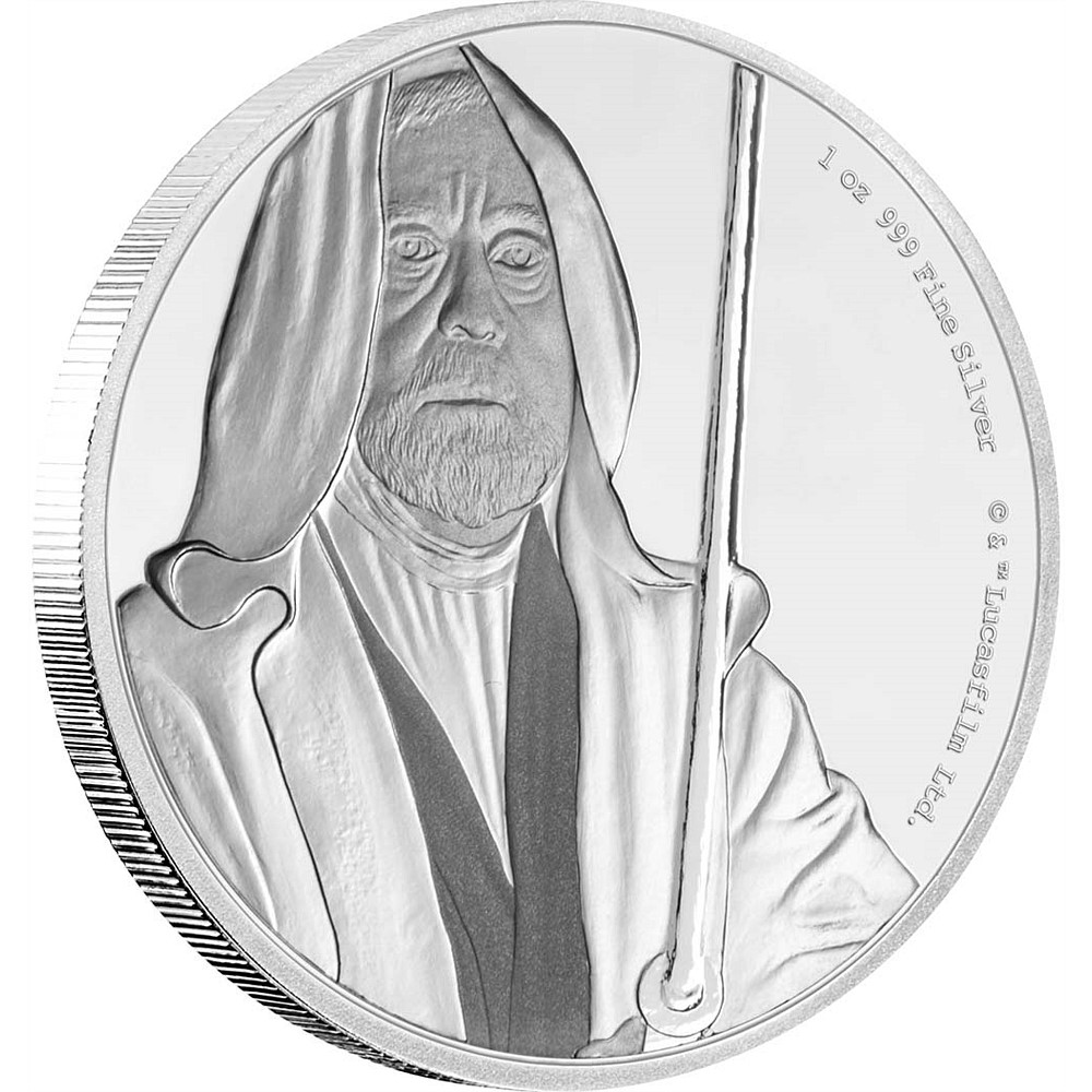 1000x1000 Star Wars Obi Wan Kenobi Oz Silver Coin - Obi Wan Kenobi Drawing